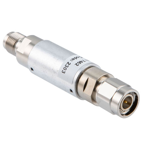 20 dB Fixed Attenuator TNC Male (Plug) to TNC Female (Jack) Up to 12.4 GHz Rated to 5 Watts, Brass Nickel Body, 1.35:1 VSWR Fairview Microwave FMAT7462-20