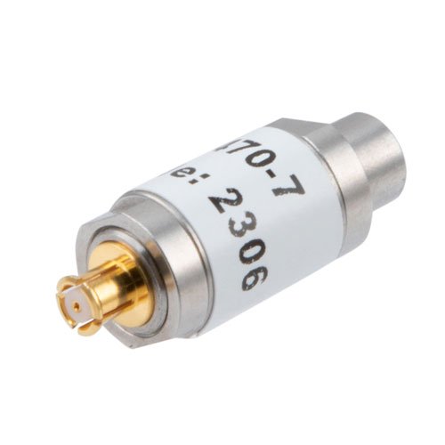 7 dB Fixed Attenuator SMP Male (Plug) to SMP Female (Jack) Up to 18 GHz Rated to 1 Watt, Stainless Steel Body, 1.35:1 VSWR Fairview Microwave FMAT7470-7