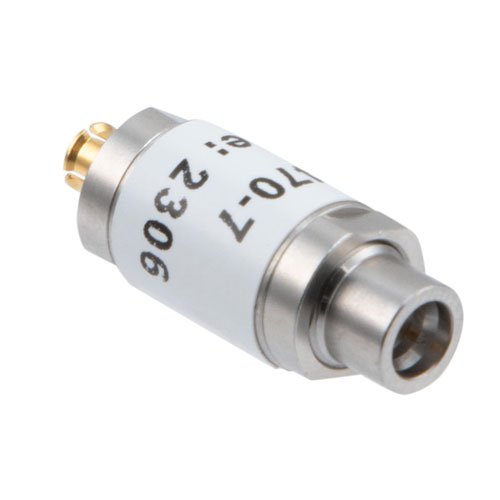 7 dB Fixed Attenuator SMP Male (Plug) to SMP Female (Jack) Up to 18 GHz Rated to 1 Watt, Stainless Steel Body, 1.35:1 VSWR Fairview Microwave FMAT7470-7