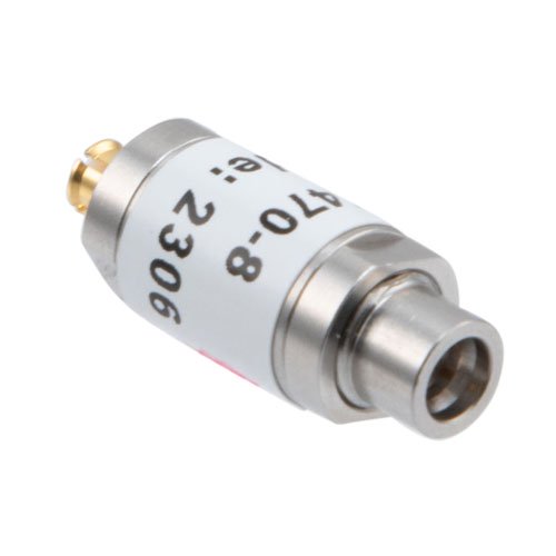 8 dB Fixed Attenuator SMP Male (Plug) to SMP Female (Jack) Up to 18 GHz Rated to 1 Watt, Stainless Steel Body, 1.35:1 VSWR Fairview Microwave FMAT7470-8