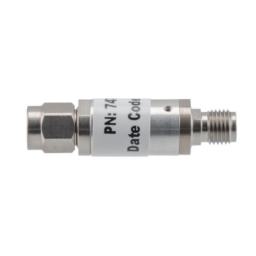 0 dB Fixed Attenuator 3.5mm Male (Plug) to 3.5mm Female (Jack) up to 26.5 GHz Rated to 2 Watts, Aluminum Body, 1.45:1 VSWR Fairview Microwave FMAT7471-0