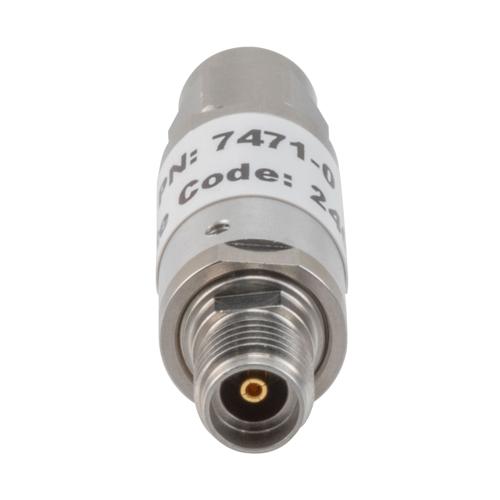 0 dB Fixed Attenuator 3.5mm Male (Plug) to 3.5mm Female (Jack) up to 26.5 GHz Rated to 2 Watts, Aluminum Body, 1.45:1 VSWR Fairview Microwave FMAT7471-0