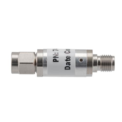 10 dB Fixed Attenuator 3.5mm Male (Plug) to 3.5mm Female (Jack) up to 26.5 GHz Rated to 2 Watts, Aluminum Body, 1.45:1 VSWR Fairview Microwave FMAT7471-10