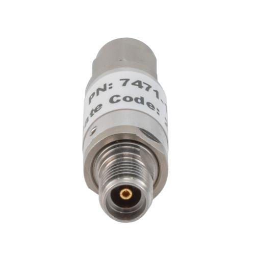 10 dB Fixed Attenuator 3.5mm Male (Plug) to 3.5mm Female (Jack) up to 26.5 GHz Rated to 2 Watts, Aluminum Body, 1.45:1 VSWR Fairview Microwave FMAT7471-10