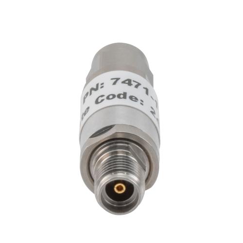 1 dB Fixed Attenuator 3.5mm Male (Plug) to 3.5mm Female (Jack) up to 26.5 GHz Rated to 2 Watts, Aluminum Body, 1.45:1 VSWR Fairview Microwave FMAT7471-1