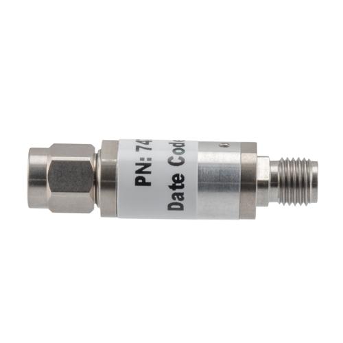 6 dB Fixed Attenuator 3.5mm Male (Plug) to 3.5mm Female (Jack) up to 26.5 GHz Rated to 2 Watts, Aluminum Body, 1.45:1 VSWR Fairview Microwave FMAT7471-6