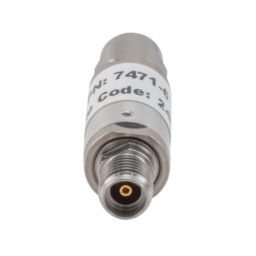 6 dB Fixed Attenuator 3.5mm Male (Plug) to 3.5mm Female (Jack) up to 26.5 GHz Rated to 2 Watts, Aluminum Body, 1.45:1 VSWR Fairview Microwave FMAT7471-6