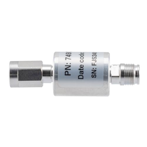 20 dB Fixed Attenuator NEX10 Male (Plug) to NEX10 Female (Jack) Up to 6 GHz Rated to 5 Watts, Aluminum Body, 1.25:1 VSWR Fairview Microwave FMAT7490-20