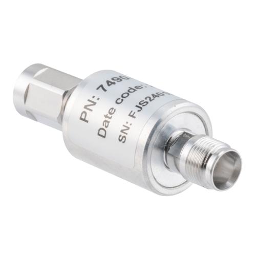 20 dB Fixed Attenuator NEX10 Male (Plug) to NEX10 Female (Jack) Up to 6 GHz Rated to 5 Watts, Aluminum Body, 1.25:1 VSWR Fairview Microwave FMAT7490-20