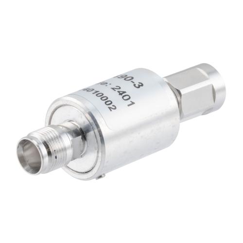 3 dB Fixed Attenuator NEX10 Male (Plug) to NEX10 Female (Jack) Up to 6 GHz Rated to 5 Watts, Aluminum Body, 1.25:1 VSWR Fairview Microwave FMAT7490-3