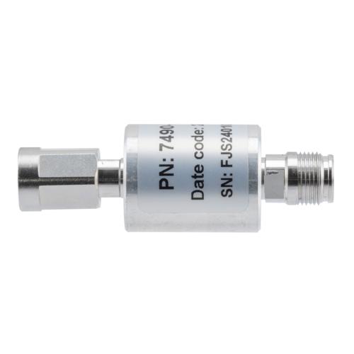 3 dB Fixed Attenuator NEX10 Male (Plug) to NEX10 Female (Jack) Up to 6 GHz Rated to 5 Watts, Aluminum Body, 1.25:1 VSWR Fairview Microwave FMAT7490-3