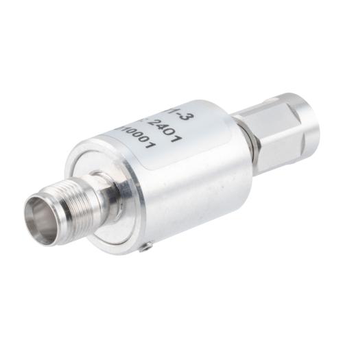 3 dB Fixed Attenuator NEX10 Male (Plug) to NEX10 Female (Jack) Up to 6 GHz Rated to 10 Watts, Aluminum Body, 1.25:1 VSWR Fairview Microwave FMAT7491-3