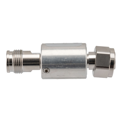 10 dB Fixed Attenuator 2.2-5 Male (Plug) to 2.2-5 Female (Jack) DC to 6 GHz Rated to 5 Watts, Brass Body, 1.25:1 VSWR Fairview Microwave FMAT7492-10