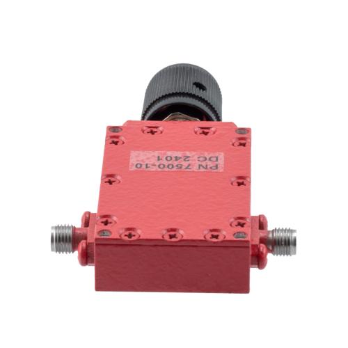 0 to 10 dB Variable Attenuator SMA Female to SMA Female from 2 GHz to 4 GHz Rated to 5 Watts Fairview Microwave FMAT7500-10