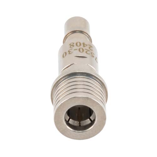 30 dB Fixed Attenuator QMA Male (Plug) to QMA Female (Jack) Up to 6 GHz Rated to 2 Watts, Brass Tri-Metal Body, 1.3:1 VSWR Fairview Microwave FMAT7520-30