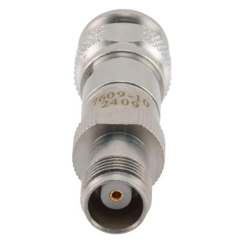 10 dB RF Fixed Attenuator TNC Male (Plug) to TNC Female (Jack), DC to 3 GHz Rated to 2 Watt, Brass Body, 1.25:1 VSWR Fairview Microwave FMAT7609-10