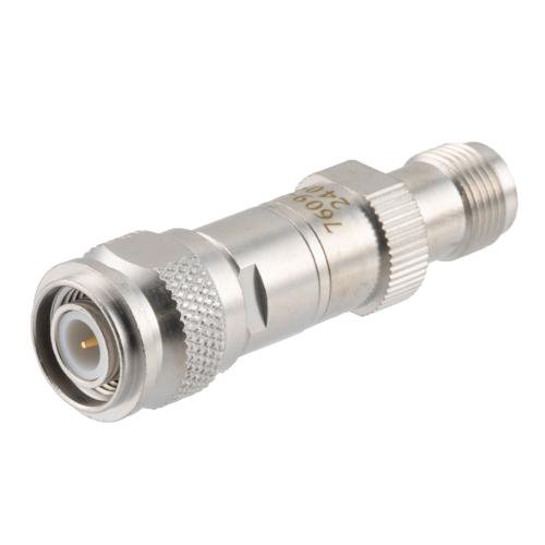 30 dB RF Fixed Attenuator TNC Male (Plug) to TNC Female (Jack), DC to 3 GHz Rated to 2 Watt, Brass Body, 1.25:1 VSWR Fairview Microwave FMAT7609-30