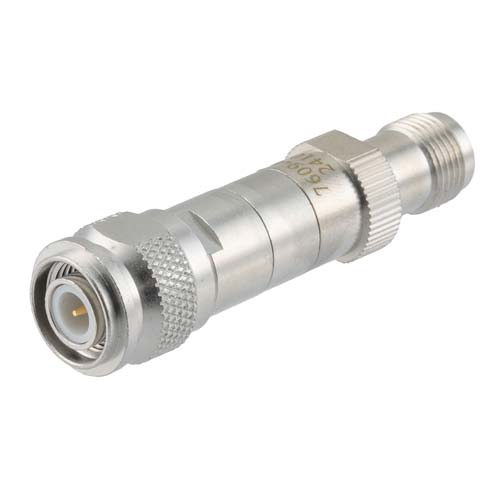 40 dB RF Fixed Attenuator TNC Male (Plug) to TNC Female (Jack), DC to 3 GHz Rated to 2 Watt, Brass Body, 1.25:1 VSWR Fairview Microwave FMAT7609-40