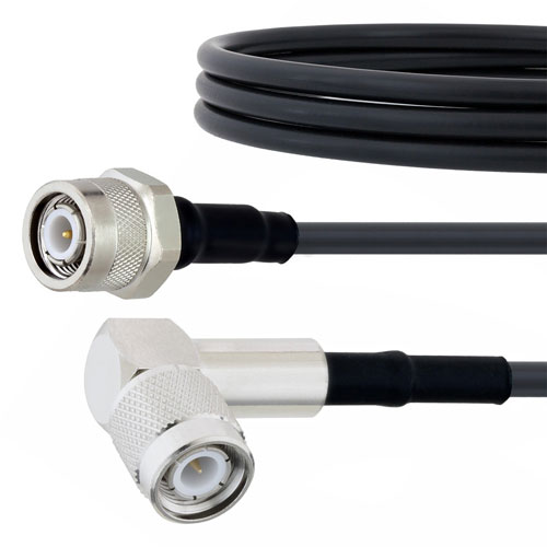 Low Loss TNC Male to RA TNC Male Cable LMR-200 Coax in 50 CM Fairview Microwave FMC00067-50CM