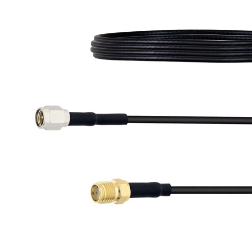 Low Loss SMA Male to SMA Female Cable LMR-100 Coax in 60 Inch Fairview Microwave FMC00092-60