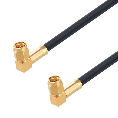 Low Loss RA SMA Male to RA SMA Male Cable 12 Inch Length LMR-195 Coax Fairview Microwave FMC00113/0002-12