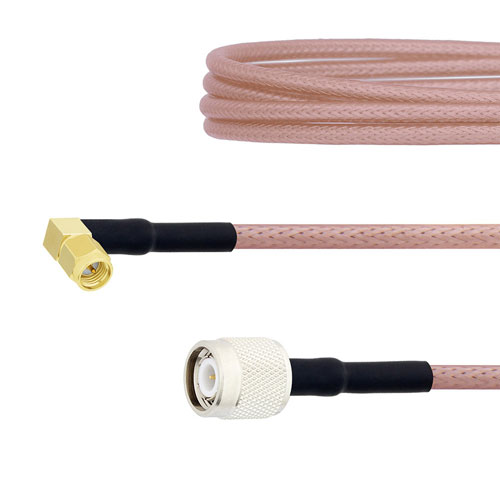 Low Loss RA SMA Male to TNC Male Cable RG-142 Coax in 200 CM Fairview Microwave FMC00249-200CM