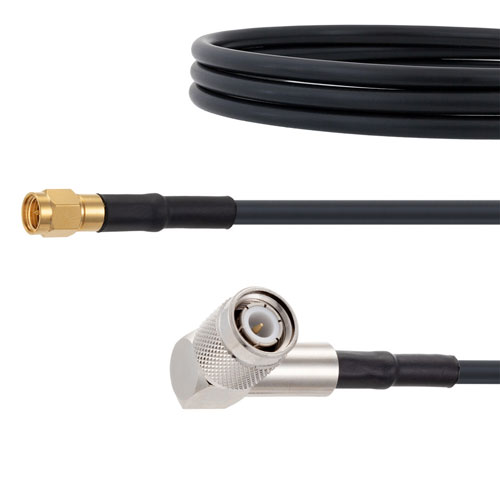 Low Loss SMA Male to RA TNC Male Cable LMR-200 Coax in 50 CM Fairview Microwave FMC00277-50CM