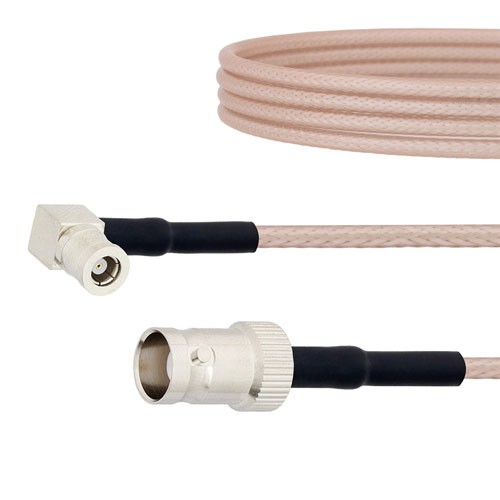 Low Loss RA SMB Plug to BNC Female Cable RG-316 Coax in 100 CM with Times Microwave components Fairview Microwave FMC00282-100CM