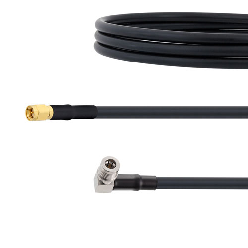 Low Loss SMA Male to RA QMA Male Cable LMR-240 Coax in 12 Inch Fairview Microwave FMC00296-12