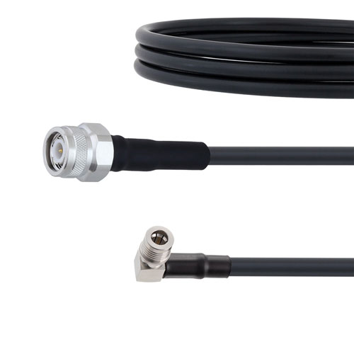 Low Loss TNC Male to RA QMA Male Cable LMR-240-UF Coax with Times Microwave components Fairview Microwave FMC00299