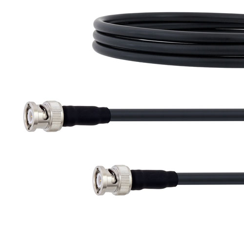 Low Loss BNC Male to BNC Male Cable LMR-240-UF Coax in 48 Inch with Times Microwave components Fairview Microwave FMC00300-48