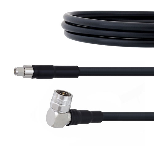 Low Loss SMA Male to RA N Male Cable LMR-400-UF Coax in 12 Inch Fairview Microwave FMC00320-12