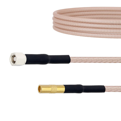 Low Loss SMC Plug to MMCX Jack Cable RG-316 Coax in 150 CM Fairview Microwave FMC00324-150CM