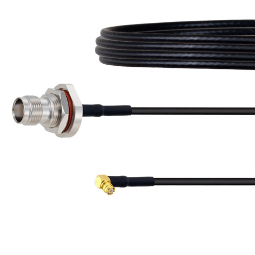 Low Loss TNC Female Bulkhead to RA Push-On SMP Female Cable LMR-100 Coax in 24 Inch Fairview Microwave FMC00328-24