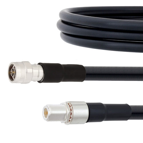 Low Loss N Male to N Female Bulkhead Cable LMR-600 Coax with Times Microwave components Fairview Microwave FMC00375