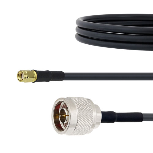 Low Loss N Male to RP SMA Male Cable LMR-240 Coax in 48 Inch Fairview Microwave FMC00441-48