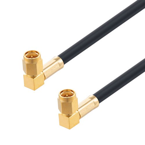 Low Loss RA SMA Male to RA SMA Male Cable LMR-200-UF Coax in 12 Inch Fairview Microwave FMC00491/0002-12