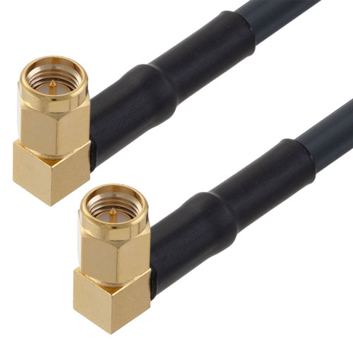 Low Loss RA SMA Male to RA SMA Male Cable 200 CM Length LMR-200-UF Coax Fairview Microwave FMC00491-200CM