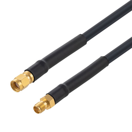 Low Loss RP SMA Plug to RP SMA Jack Cable LMR-240-UF Coax in 300 Inch with LF Solder Fairview Microwave FMC00509/0001-300