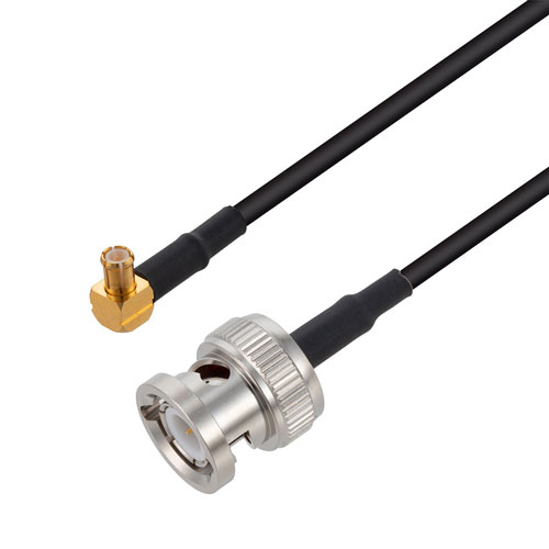 RA MCX Plug to BNC Male Cable RG174 Coax in 36 Inch Fairview Microwave FMC00544-36