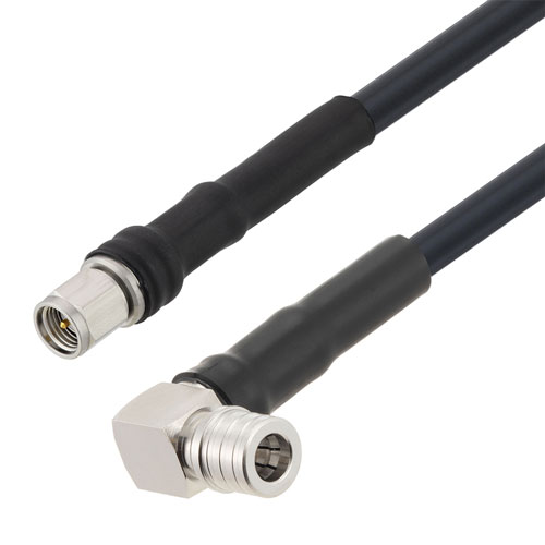 Low Loss SMA Male to RA QMA Male Cable LMR-240 Coax with Times Microwave Components Fairview Microwave FMC00699