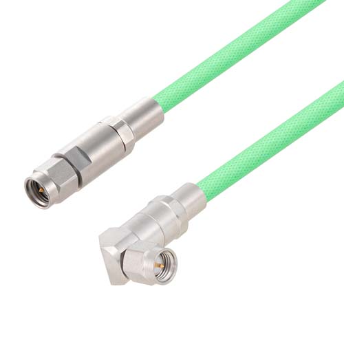 Low Loss SMA Male to RA SMA Male Cable LL142 Coax in 100 cm Fairview Microwave FMC00933/0002-100CM