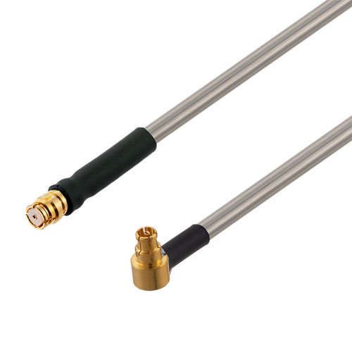 SMP Female to RA Mini SMP Female Cable RG405 Type .086 Coax with Heat Shrink in 50CM Fairview Microwave FMC00937-50CM