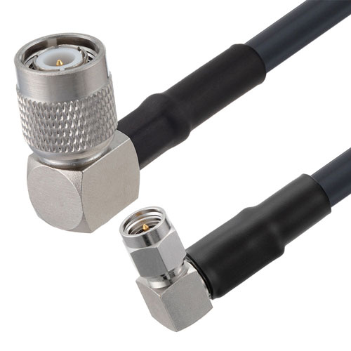 Low Loss RA SMA Male to RA TNC Male Cable LMR-240-UF Coax in 24 Inch Fairview Microwave FMC00991-24