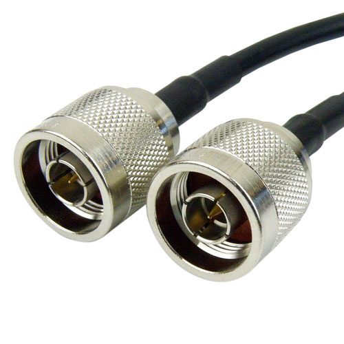 N Male (Plug) to N Male (Plug) Cable RG-58 Coax Up To 1 GHz, 1.35 VSWR in 24 Inch Fairview Microwave FMC0101058-24