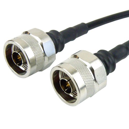 N Male to N Male Cable LMR-200 Coax in 12 Inch with Times Microwave Connectors Fairview Microwave FMC0101200-12