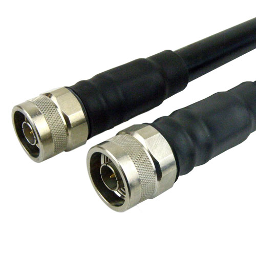 Low Loss N Male to N Male Cable LMR-600 Coax in 12 Inch with Times Microwave Connectors Fairview Microwave FMC0101600-12