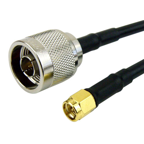 N Male to SMA Male Cable RG-58 Coax in 120 Inch Fairview Microwave FMC0102058-120