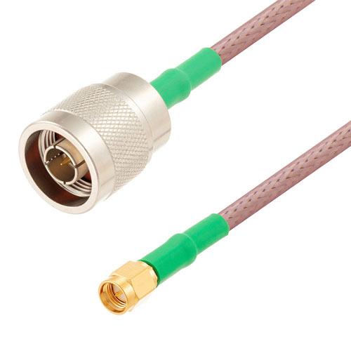 N Male to SMA Male Cable RG-142 Coax in 48 Inch Fairview Microwave FMC0102143LF-48