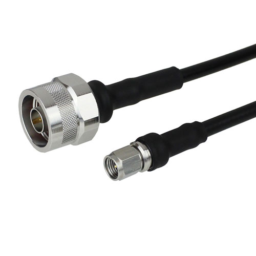 N Male to SMA Male Cable LMR-195 Coax in 36 Inch with Times Microwave Connectors Fairview Microwave FMC0102195-36